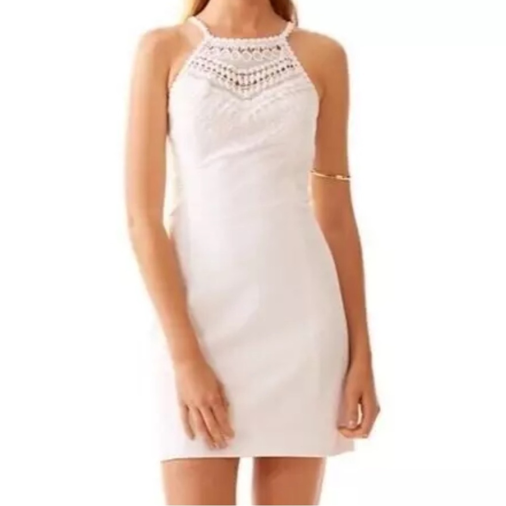 Trina Turk White Halter Mini Lace Fairy Dress Size 2